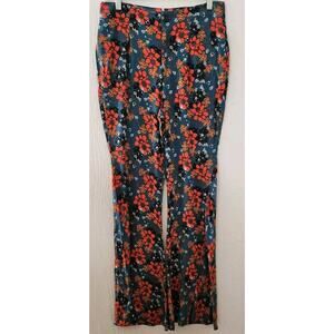 Free People Bell Bottom Pants Womens Size Small Floral Flare Palazzo Boho Hippie